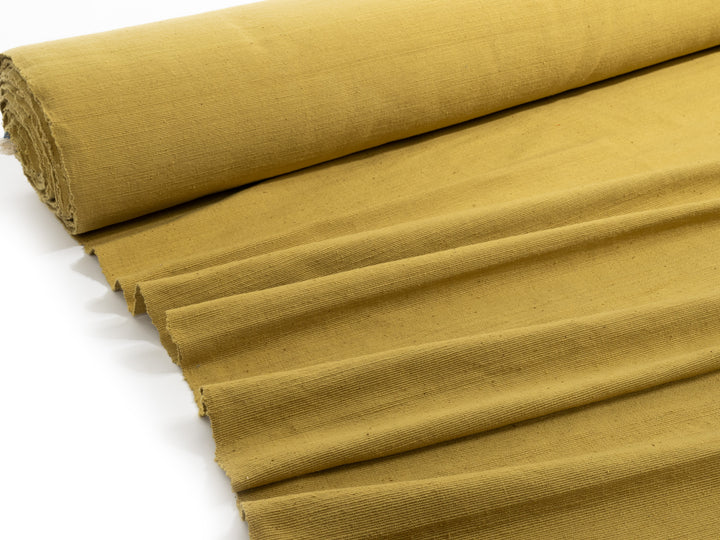 handwoven mustard yellow fabric dyed with mango tree bark